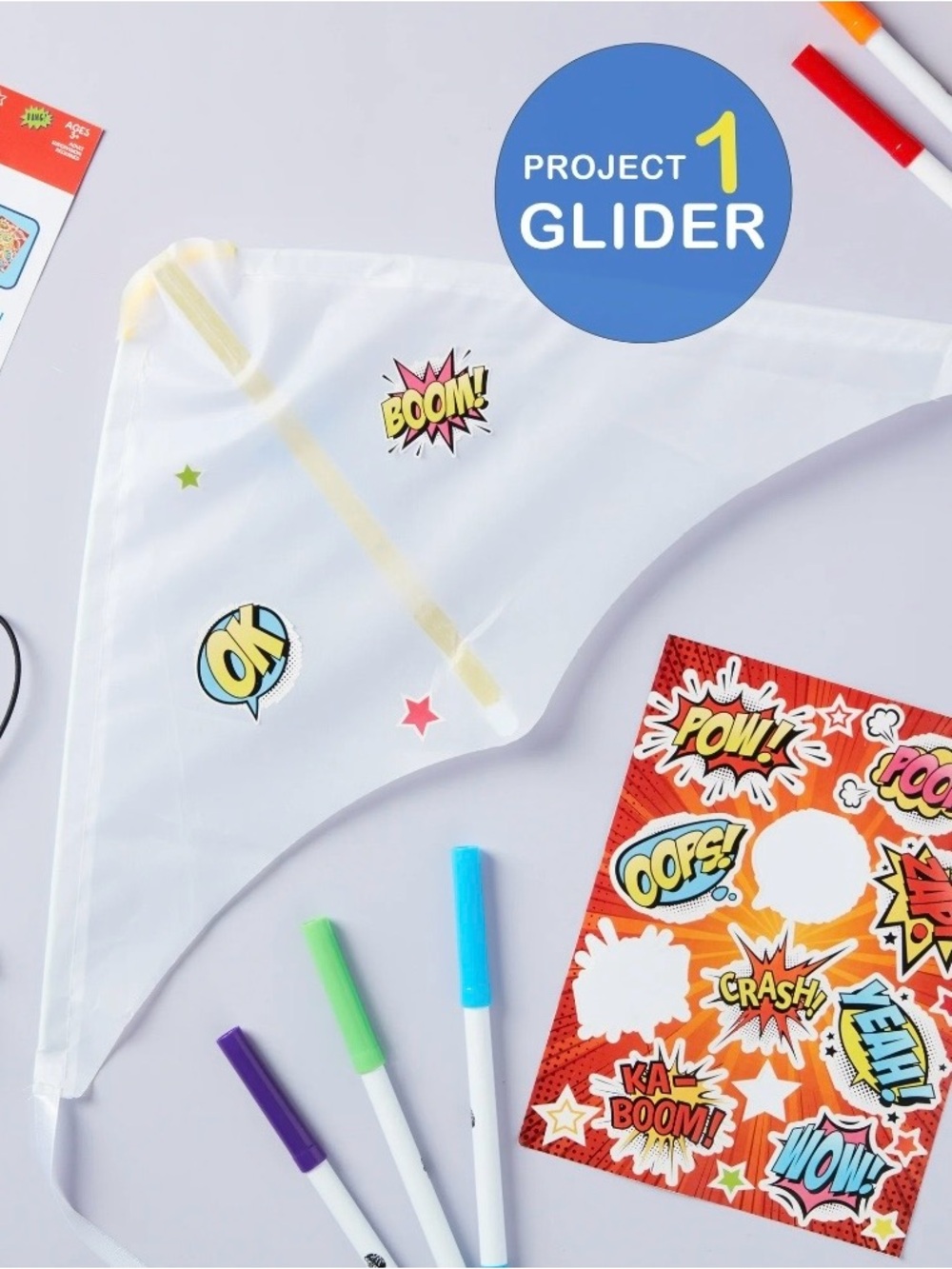 Create-Your-Own Superhero Costume Kit - Bright Blue Star Mask & Accessories - Picture 4 of 7
